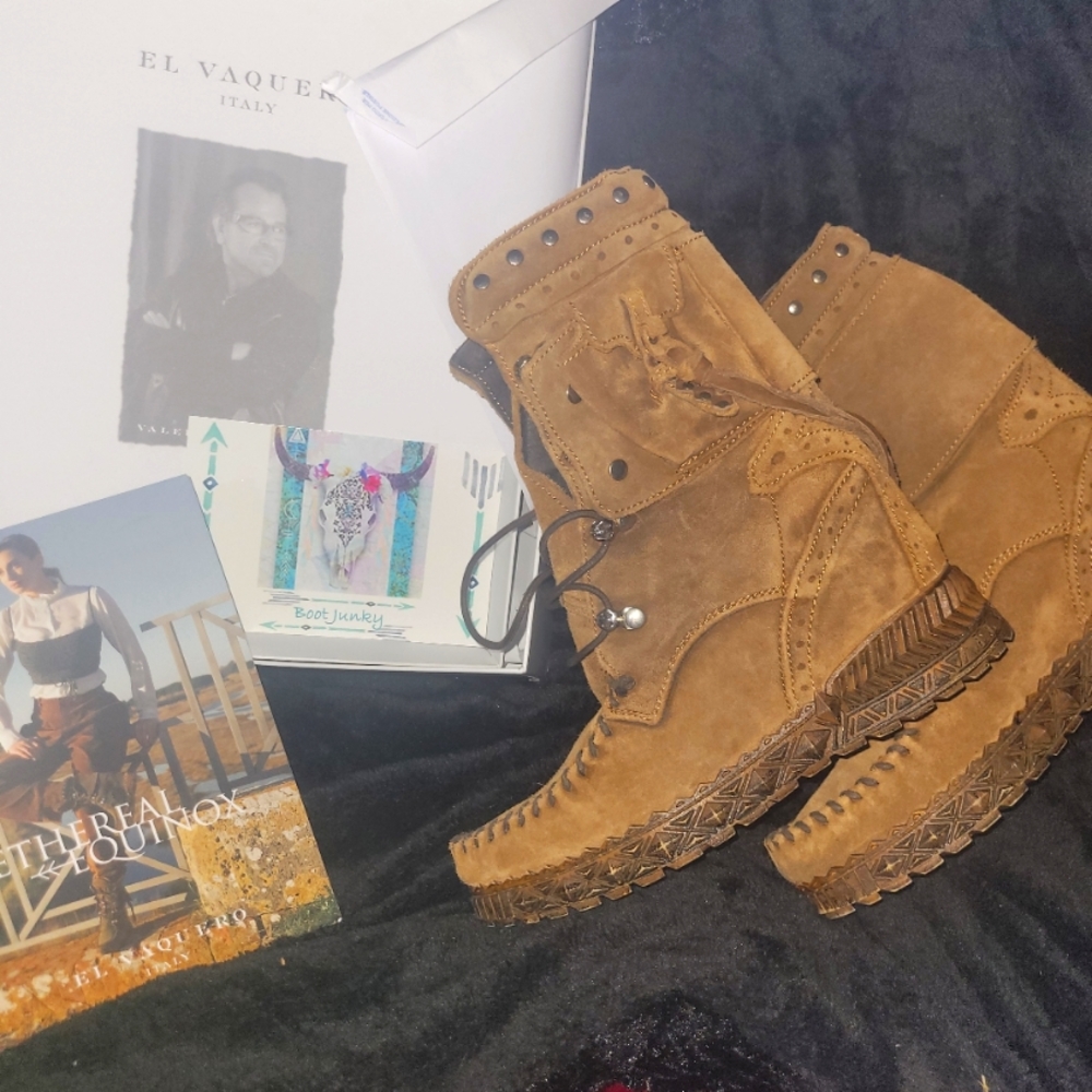 El Vaquero Nakila boots handcrafted in Italy sz 39 8.5-9